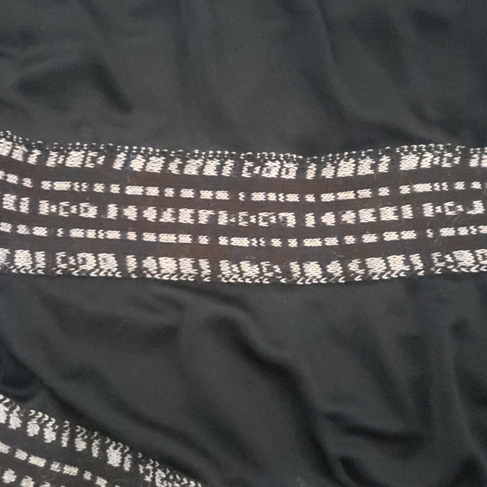 Black dress with tan and black band details - Picture 3 of 4